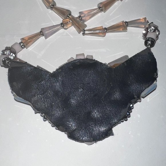 RUSH Denis & Charles Opalescent Beaded Faceted Yellow Cabochon Necklace - Picture 3 of 4